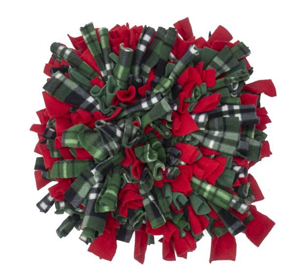 green plaid snuffle mat front